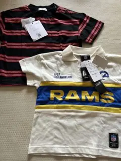 ストライプTシャツとNFL Tシャツセット新品未使用95cm