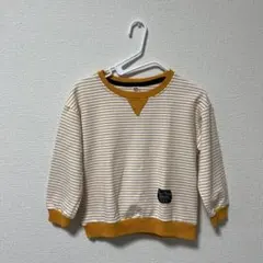 キッズ 長袖カットソー 130 イエロー ボーダー トレーナー 子供服