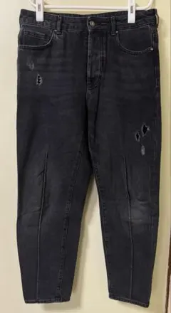 ZARA ダメージ加工 ブラックデニムパンツ EUR 38