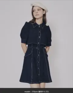 レイヤードデザインバイカラーステッチミニシャツワンピース