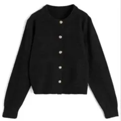 GRL ゴールドボタンクルーネックニットカーディガン