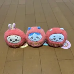 【美品】ちいかわ だるまになっちゃった！ころりん起き上がりこぼしぬいぐるみ3体