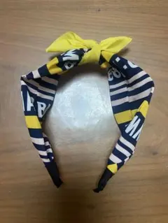 ストライプ ヘアバンド リボン付き