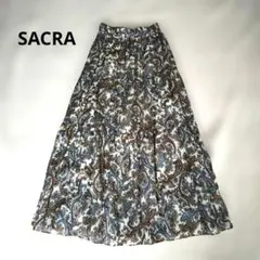 SACRA サクラ　ペイズリー　ティアードスカート　マキシ　ロング　36　日本製のサムネイル