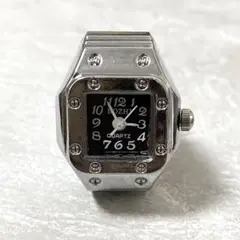 リングウォッチ 指輪時計 12号 クォーツ スクエア リング ウォッチ 時計