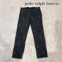美品希少　polo RalphLauren ベア刺繍ダークグレーチノパンツy2k