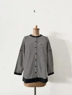 【美品】Hands of creation　ボーダー　カーディガン黒グレー