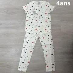 【4歳/104cm】プチバトー☆ハートプリント 半袖長ズボンパジャマのサムネイル