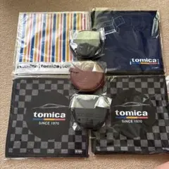 セブンイレブン　トミカ　一番くじ　ハンドタオル4点　コインパース3点