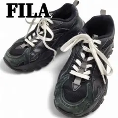 美品 FILA イントネーションライト 25cm 厚底 ブラック Y2K 韓国