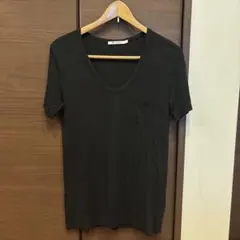 T by ALEXANDER WANG Vネック ポケットTシャツ ブラックのサムネイル