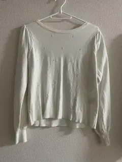 ITS'DEMO ホワイトニット 長袖のサムネイル