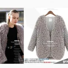 【送料無料】プードルコート ファーコート グレー ʕ•ᴥ•ʔ