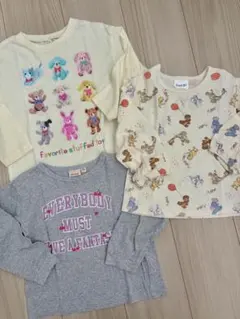 キッズ 長袖カットソー 3枚セット 100cm
