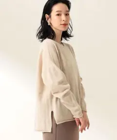 Demi-Luxe BEAMS / ウールナイロン ボックス Vネック 二ット