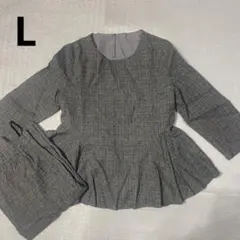 【新品】レディース グレー Lサイズ セットアップ シャツとスカート