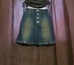 Y2Kギャル服古着デニム生地ミニスカート