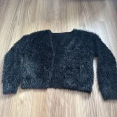 黒　ファーカーディガン　M、L