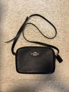COACH ブラックレザー ショルダーバッグ
