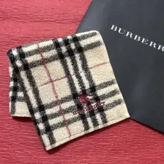 バーバリータオルハンカチノバチェックホースマークロゴ刺繍男女兼用訳あり新品
