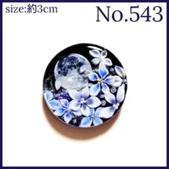 No.543　レジン ヘアゴム キーホルダー ピンバッジ 月夜花