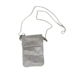 キラキラ　バック　クラッチバック　斜めがけ　シルバー　ラインストーン　ミニバック