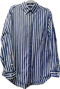 TOMMY HILFIGER メンズ ストライプシャツ ネイビー Mサイズ