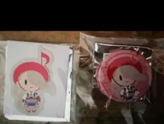 刀剣乱舞　宴奏会　ステッカー　レザー風缶バッジ　今剣