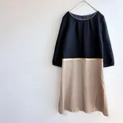 スープ バイカラー ワンピース 上品 セレモニー ワールド 日本製 オケージョンのサムネイル