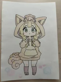 d*4様 ポケモンZA アンシャ フーパ イラスト 色鉛筆画 - メルカリ