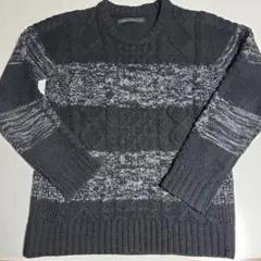 【美品】～Bling Leads～ ブラック&グレー ボーダー ニットセーター