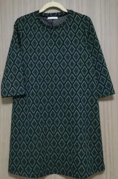 ZARA　幾何学模様 チュニック 七分袖