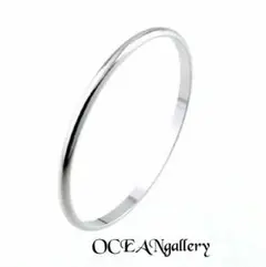 送料無料　4㎜幅　シルバーサージカルステンレスシンプル甲丸リングバングルブレス
