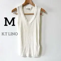 K.T LINO オフホワイト Vネック ノースリーブ サイズ11(M)