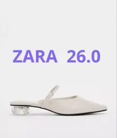 新品未使用✨ZARA クリアヒールミュール ホワイト 41サイズ　26センチ相当