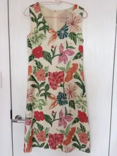 【Sybilla】花柄 刺繍 ノースリーブ ワンピース オケージョン きれいめのサムネイル