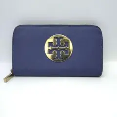 【最終値下】トリーバーチ ラウンドファスナー長財布 ブルー系