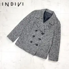美品 INDIVI ダブルブレストジャケット モノトーン サイズ42