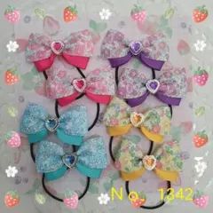 ハンドメイドリボンＮｏ．1342【フラワー】☆ヘアゴム☆