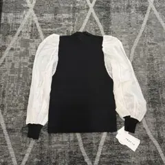 新品 FRAY.I.D パフスリーブ ブラック トップス Fサイズ