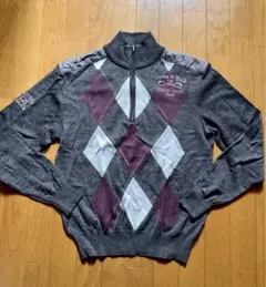 Cutter & Buck カッター&バックアーガイルハーフジップ長袖セーターL