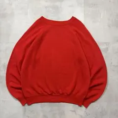 90s USA제 Pannill 블랭크 스웨트 무지 레드 라글란 XL
