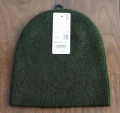 ユニクロ スフレヤーン ニットビーニー オリーブ【新品未使用】