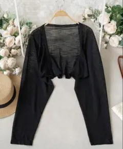 shein シアーカーディガン　ブラック　ニットのサムネイル