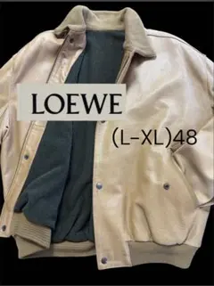 90s OLD LOEWE レザージャケット　ブルゾン　キルティング　メンズ LOEWE レザージャケット ブルゾン ボンバー フライト アビエイター
