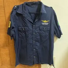 ASSTSERIES Militare 半袖シャツ ネイビー ワッペンのサムネイル