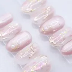 1306 ネイルチップMサイズ 韓国 ワンホン ちゅるん オーロラ　マグネット