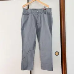 グレー スリムフィット カジュアルパンツ メンズ 2XL 大きめ ストレート