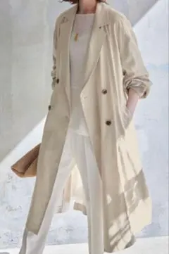 未使用近 SLOBE IENA ソフトリネンダブルチェスターコート