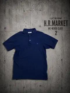 HR MARKET 聖林公司 H刺繍 半袖ポロシャツ ネイビー 日本製のサムネイル